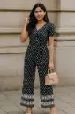 Chic Black and White Printed Palazzo Jumpsuit