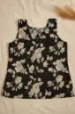 Black floral sleeveless top